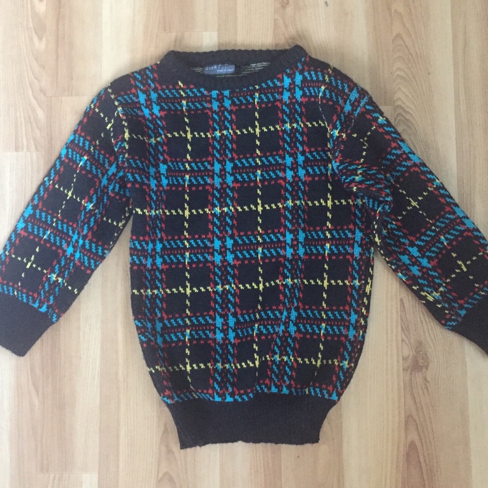 80s plaid sweater